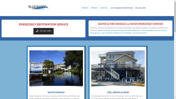 SEO Website Devolpment Google My Business for Bluewater Restoration